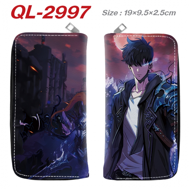 Solo Leveling:Arise Anime peripheral PU leather full-color long zippered wallet 19.5x9.5x2.5cm QL-2997