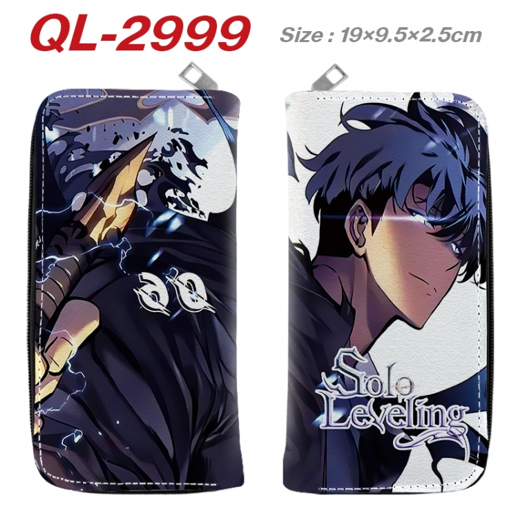 Solo Leveling:Arise Anime peripheral PU leather full-color long zippered wallet 19.5x9.5x2.5cm QL-2999