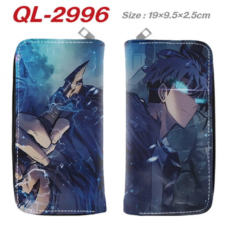Solo Leveling:Arise Anime peripheral PU leather full-color long zippered wallet 19.5x9.5x2.5cm QL-2996