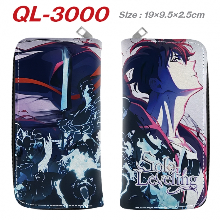 Solo Leveling:Arise Anime peripheral PU leather full-color long zippered wallet 19.5x9.5x2.5cm QL-3000