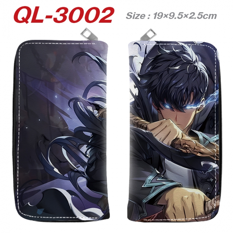 Solo Leveling:Arise Anime peripheral PU leather full-color long zippered wallet 19.5x9.5x2.5cm QL-3002
