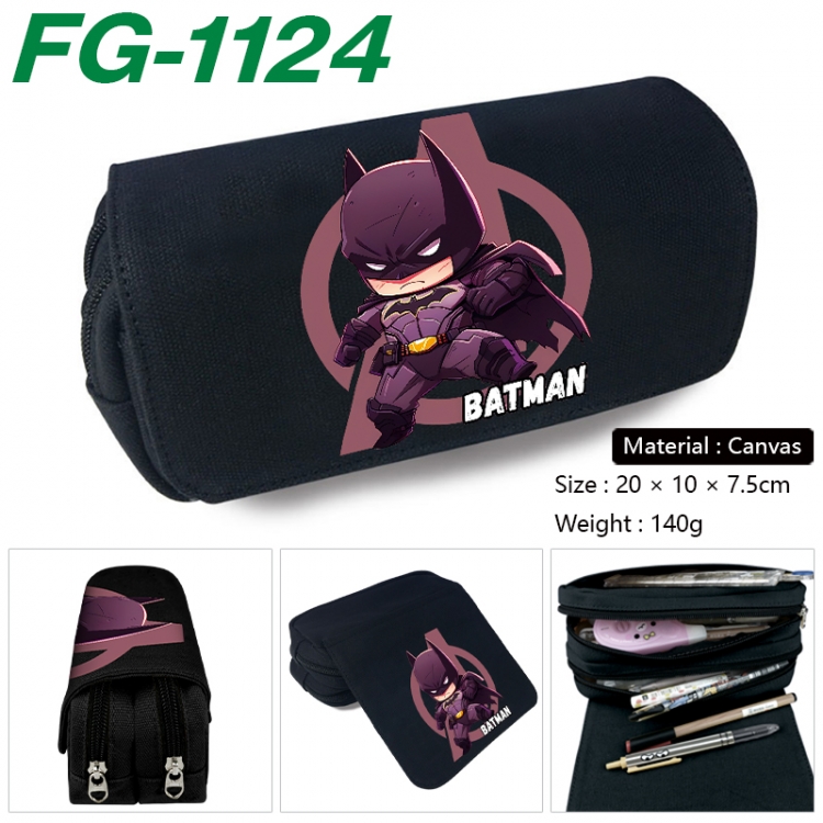 Marvel Anime Multi-Function Double Zipper Canvas Cosmetic Bag Pen Case 20x10x7.5cm FG-1124
