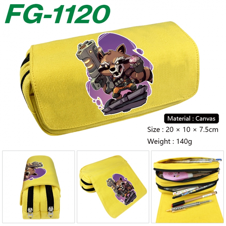 Marvel Anime Multi-Function Double Zipper Canvas Cosmetic Bag Pen Case 20x10x7.5cm FG-1120
