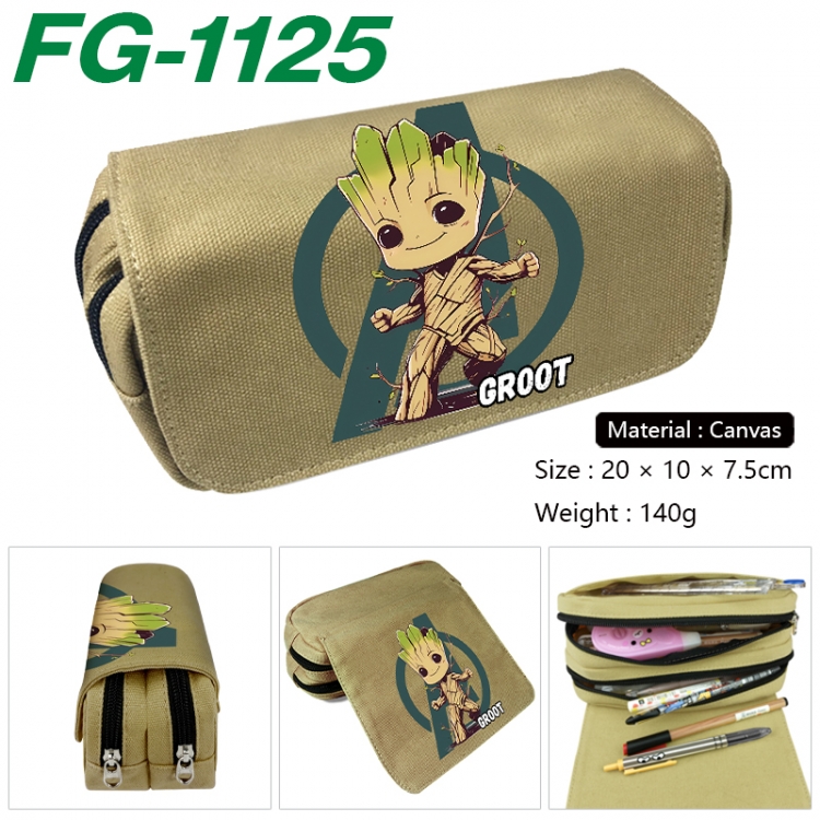 Marvel Anime Multi-Function Double Zipper Canvas Cosmetic Bag Pen Case 20x10x7.5cm  FG-1125