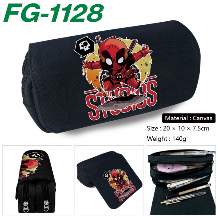 Marvel Anime Multi-Function Double Zipper Canvas Cosmetic Bag Pen Case 20x10x7.5cm FG-1128
