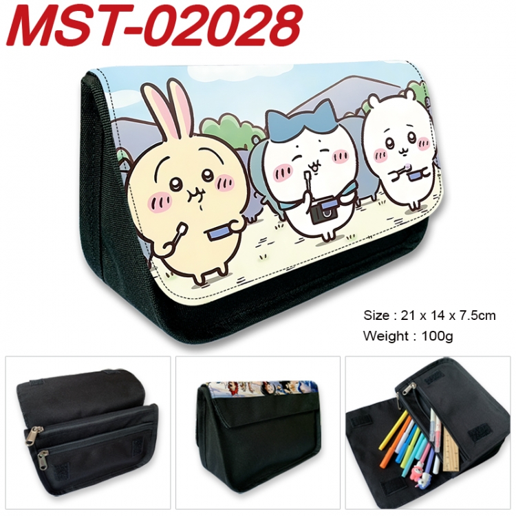 Chiikawa Anime Velcro canvas zipper pencil case Pencil Bag 21x14x7.5cm MST-02028