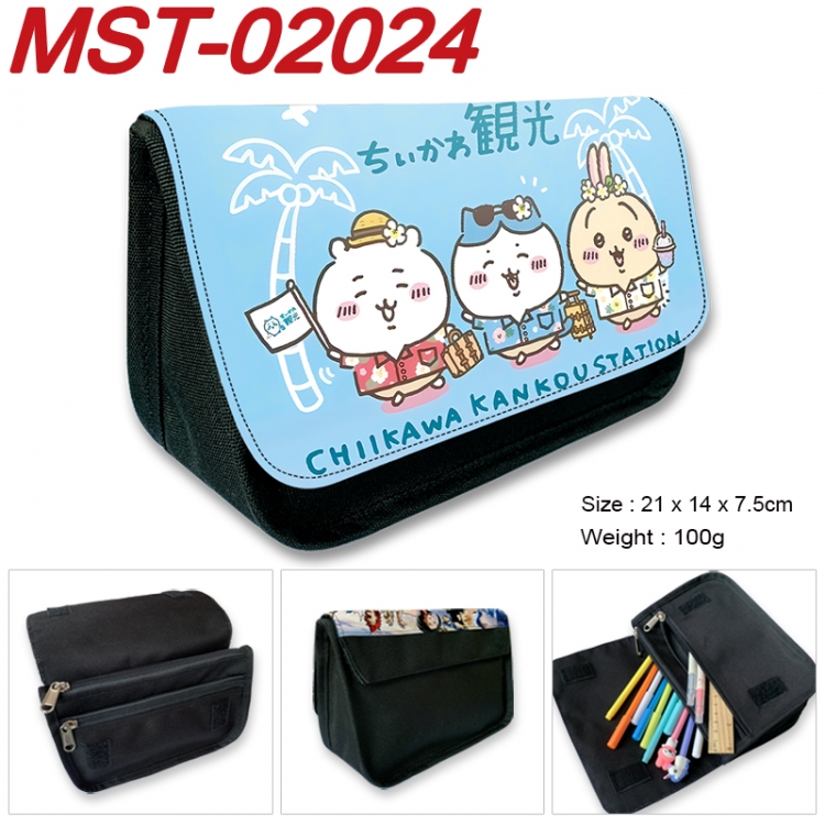 Chiikawa Anime Velcro canvas zipper pencil case Pencil Bag 21x14x7.5cm MST-02024