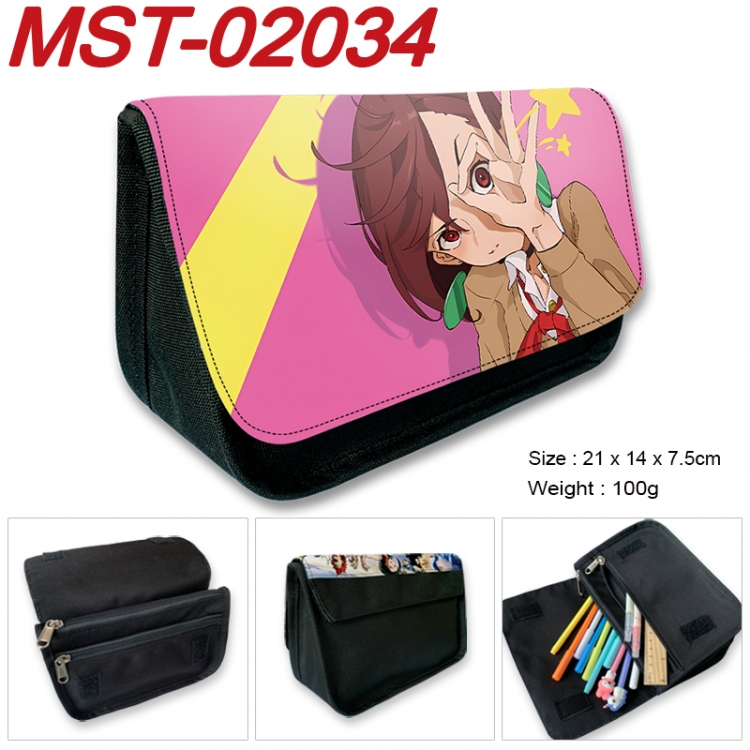 Dandadan Anime Velcro canvas zipper pencil case Pencil Bag 21x14x7.5cm MST-02034
