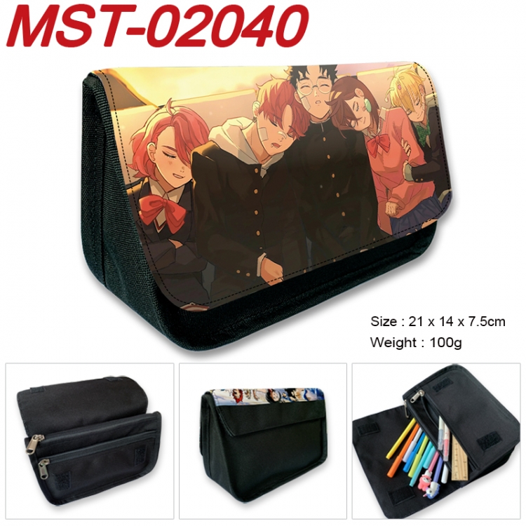 Dandadan Anime Velcro canvas zipper pencil case Pencil Bag 21x14x7.5cm MST-02040