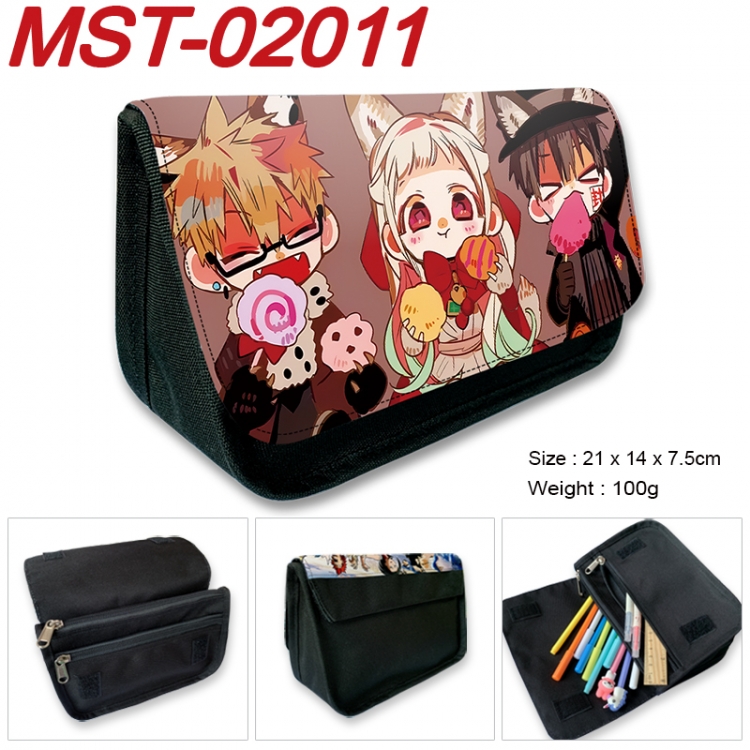 Toilet-bound Hanako-kun Anime Velcro canvas zipper pencil case Pencil Bag 21x14x7.5cm MST-02011
