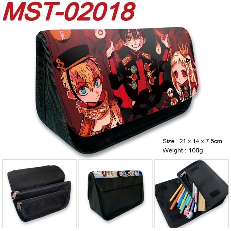 Toilet-bound Hanako-kun Anime Velcro canvas zipper pencil case Pencil Bag 21x14x7.5cm MST-02018