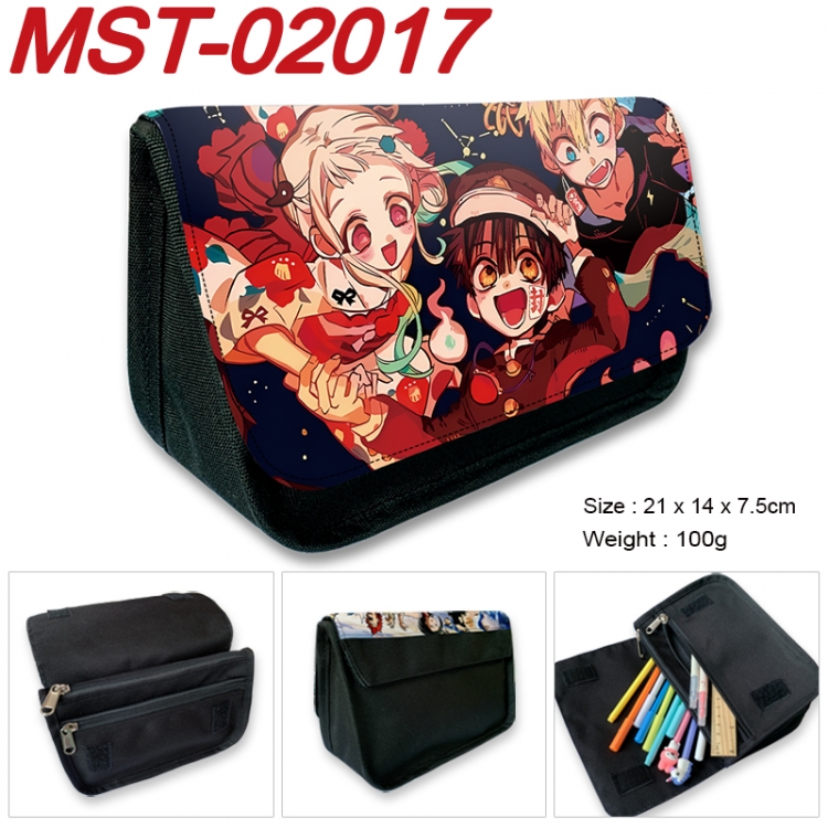 Toilet-bound Hanako-kun Anime Velcro canvas zipper pencil case Pencil Bag 21x14x7.5cm MST-02017