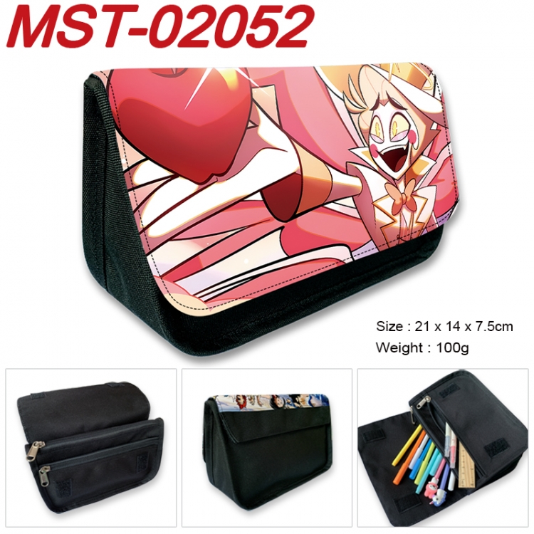 Hazbin Hotel Anime Velcro canvas zipper pencil case Pencil Bag 21x14x7.5cm MST-02052