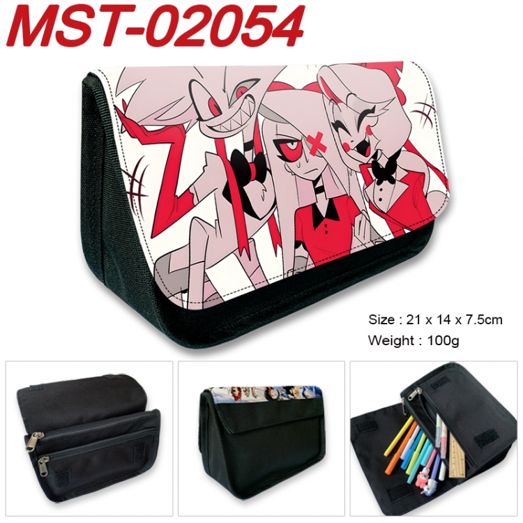Hazbin Hotel Anime Velcro canvas zipper pencil case Pencil Bag 21x14x7.5cm MST-02054