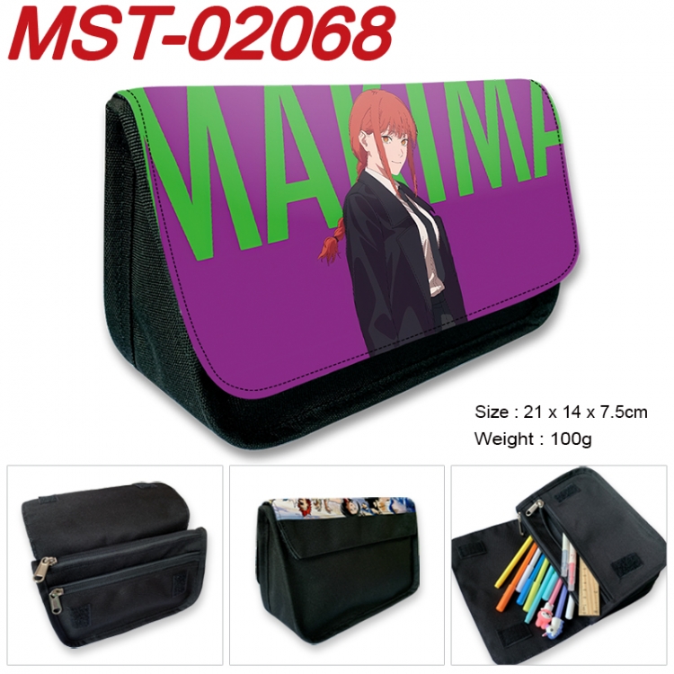 Chainsaw man Anime Velcro canvas zipper pencil case Pencil Bag 21x14x7.5cm MST-02068