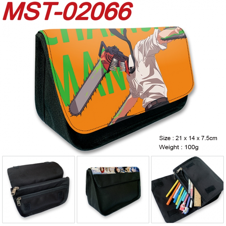 Chainsaw man Anime Velcro canvas zipper pencil case Pencil Bag 21x14x7.5cm MST-02066