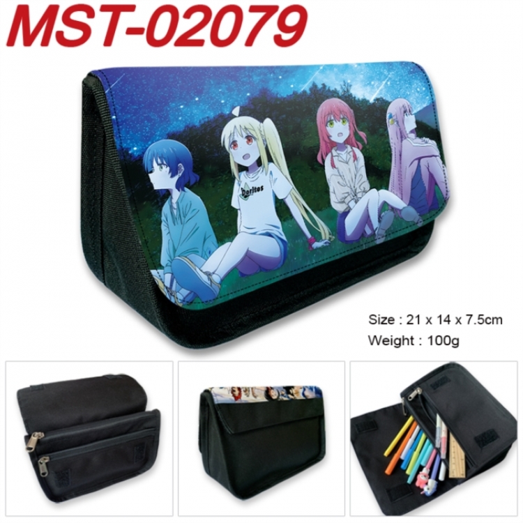 BOCCHI THE ROCK! Anime Velcro canvas zipper pencil case Pencil Bag 21x14x7.5cm MST-02079