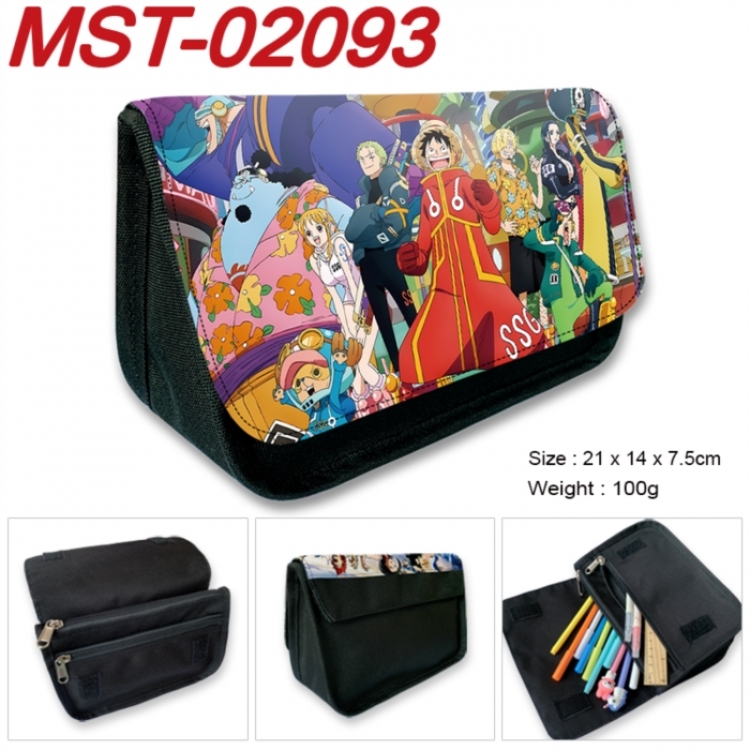 One Piece Anime Velcro canvas zipper pencil case Pencil Bag 21x14x7.5cm MST-02093
