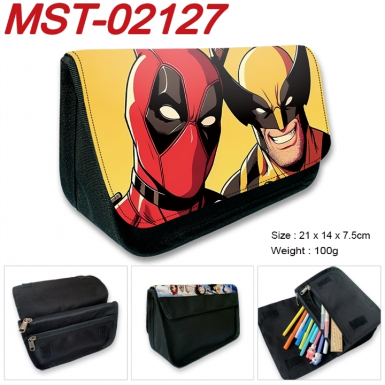 Marvel Anime Velcro canvas zipper pencil case Pencil Bag 21x14x7.5cm MST-02127