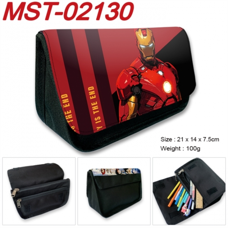 Marvel Anime Velcro canvas zipper pencil case Pencil Bag 21x14x7.5cm MST-02130