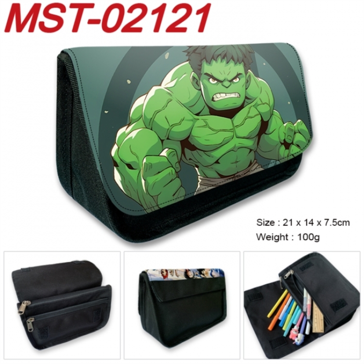 Marvel Anime Velcro canvas zipper pencil case Pencil Bag 21x14x7.5cm  MST-02121