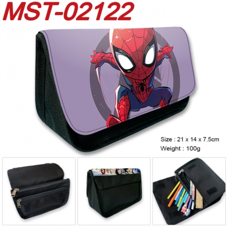 Marvel Anime Velcro canvas zipper pencil case Pencil Bag 21x14x7.5cm MST-02122