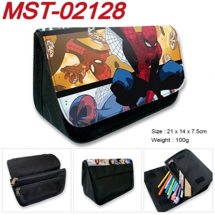 Marvel Anime Velcro canvas zipper pencil case Pencil Bag 21x14x7.5cm MST-02128