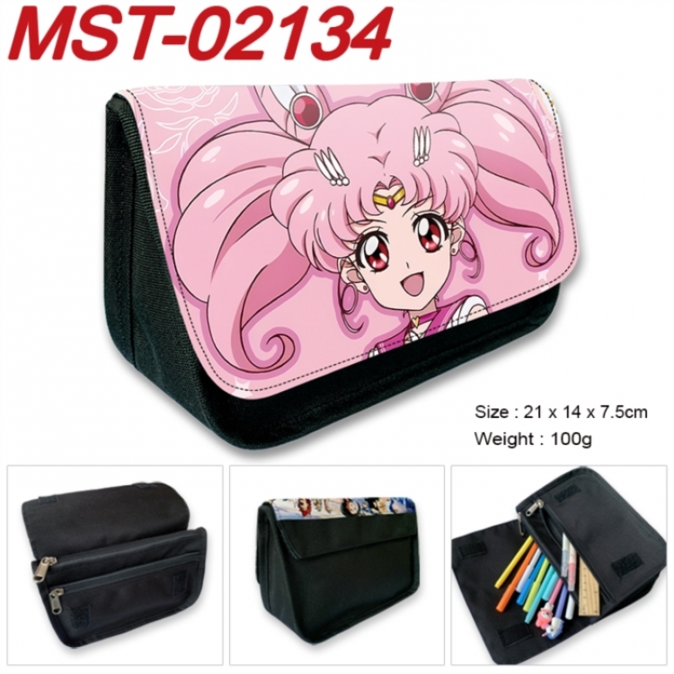sailormoon Anime Velcro canvas zipper pencil case Pencil Bag 21x14x7.5cm MST-02134