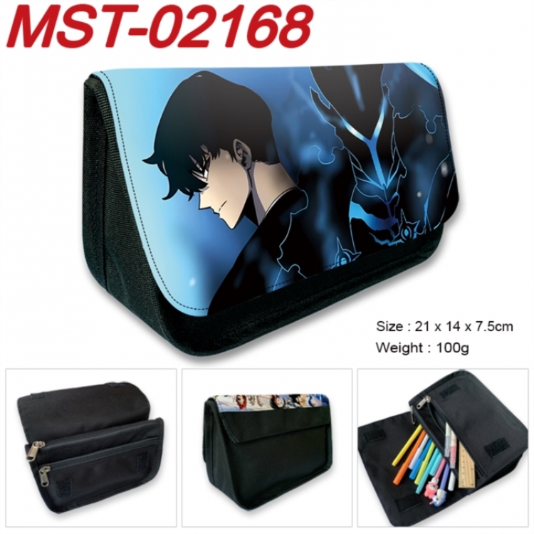 Solo Leveling:Arise Anime Velcro canvas zipper pencil case Pencil Bag 21x14x7.5cm MST-02168