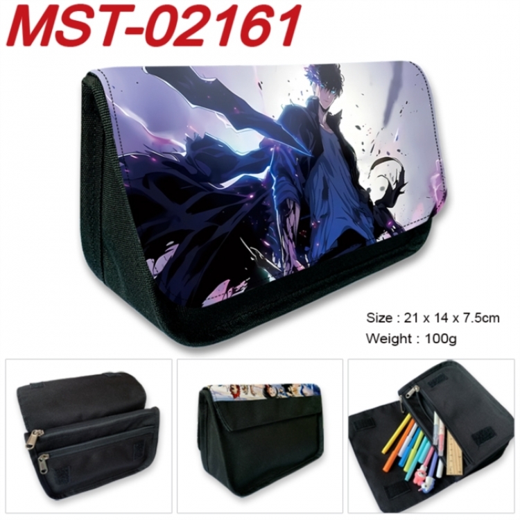 Solo Leveling:Arise Anime Velcro canvas zipper pencil case Pencil Bag 21x14x7.5cm MST-02161
