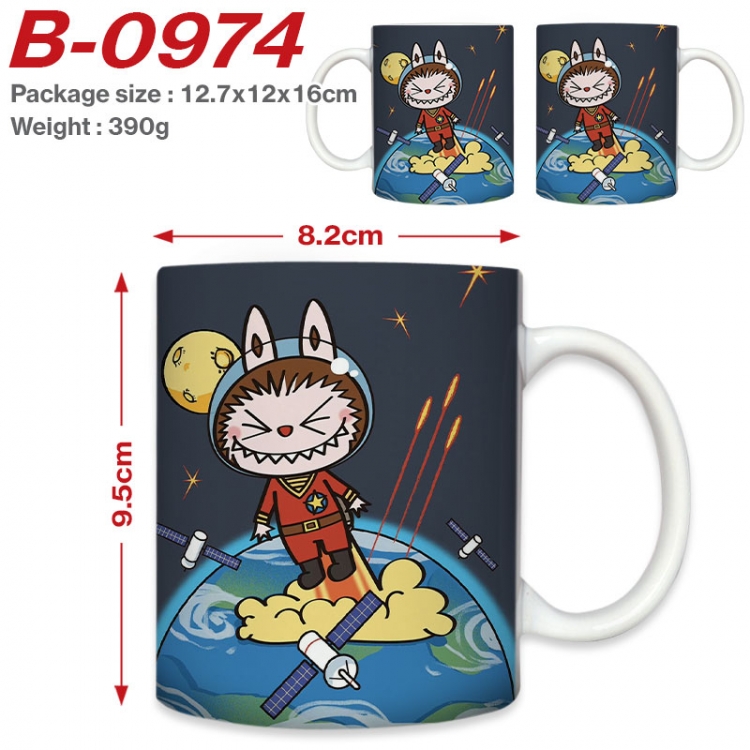 Labubu  Anime printed ceramic mug 400ml (single carton foam packaging) B-0974
