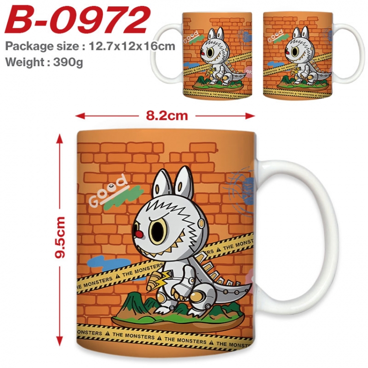 Labubu  Anime printed ceramic mug 400ml (single carton foam packaging) B-0972