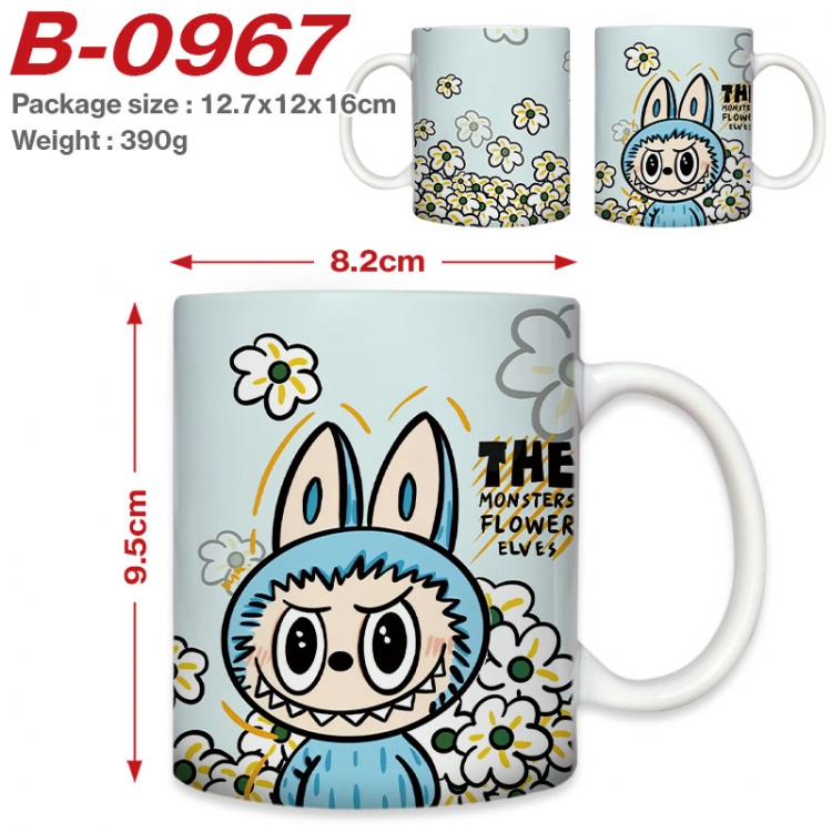 Labubu  Anime printed ceramic mug 400ml (single carton foam packaging) B-0967