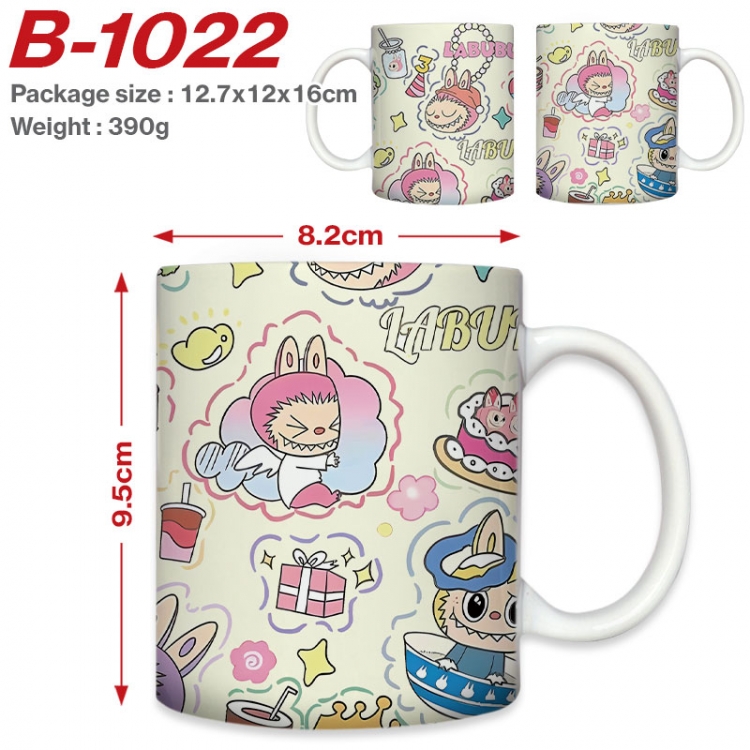 Labubu  Anime printed ceramic mug 400ml (single carton foam packaging) B-1022