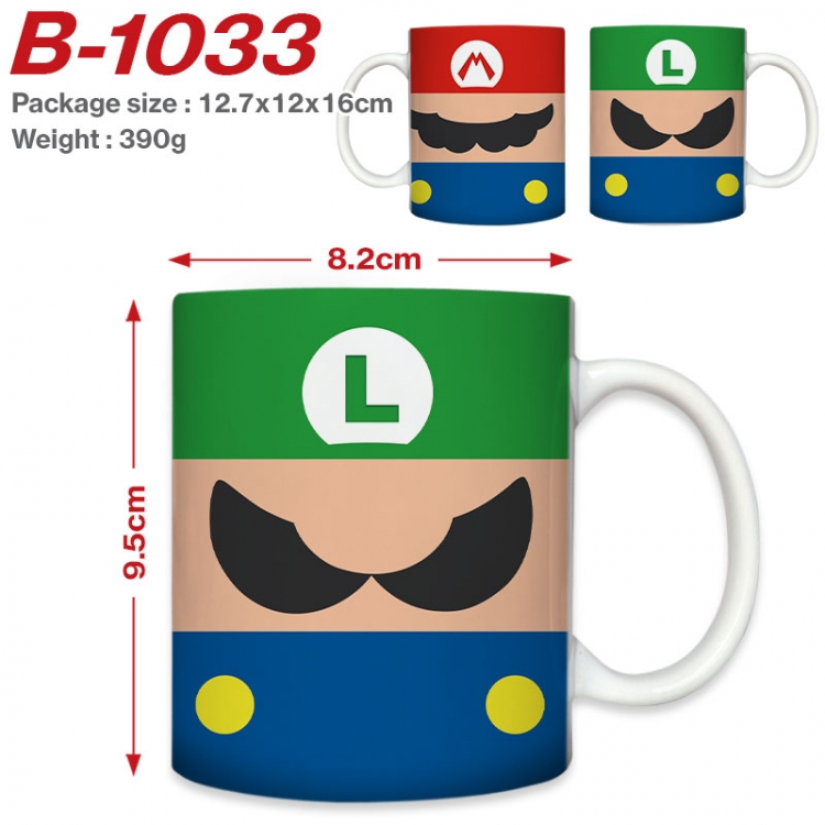 Super Mario Anime printed ceramic mug 400ml (single carton foam packaging)  B-1033