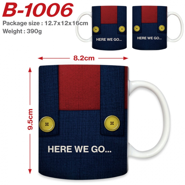 Super Mario Anime printed ceramic mug 400ml (single carton foam packaging) B-1006