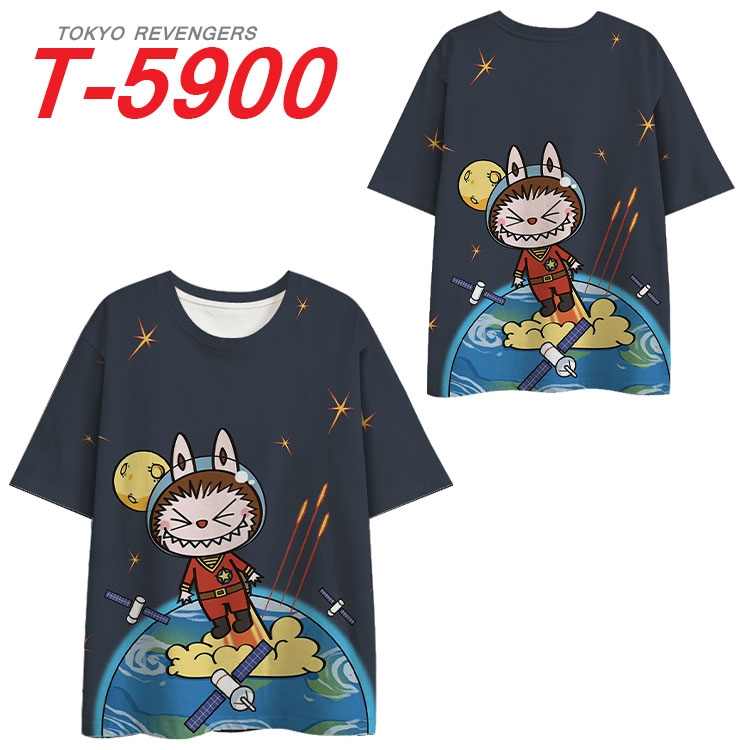 Labubu Anime Full Color Milk Silk Short Sleeve T-Shirt from S to 6XL
