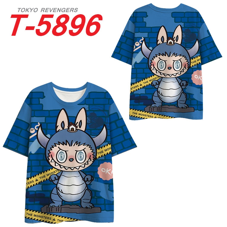 Labubu Anime Full Color Milk Silk Short Sleeve T-Shirt from S to 6XL
