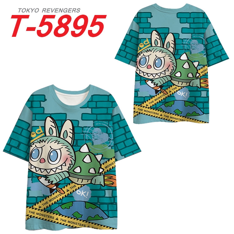 Labubu Anime Full Color Milk Silk Short Sleeve T-Shirt from S to 6XL