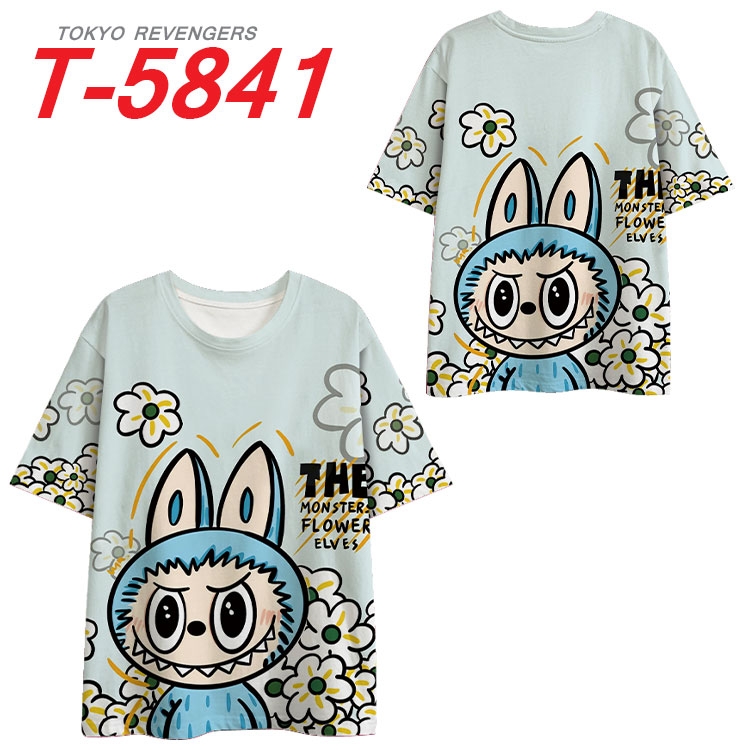 Labubu Anime Full Color Milk Silk Short Sleeve T-Shirt from S to 6XL