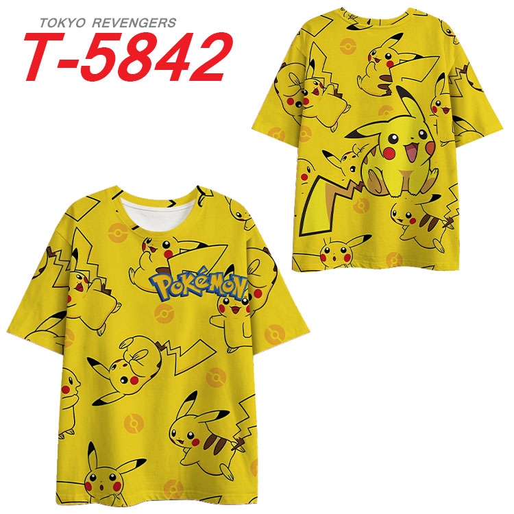 Pokemon Anime Full Color Milk Silk Short Sleeve T-Shirt from S to 6XL