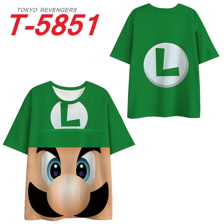 Super Mario Anime Full Color Milk Silk Short Sleeve T-Shirt from S to 6XL T-5851