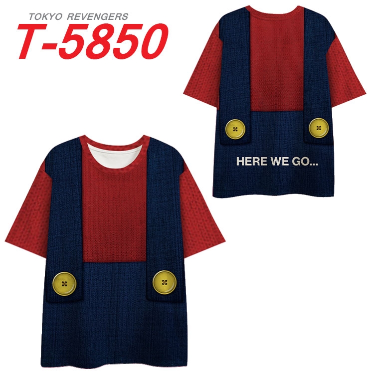 Super Mario Anime Full Color Milk Silk Short Sleeve T-Shirt from S to 6XL T-5850
