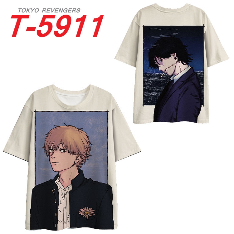 Chainsaw man Anime Full Color Milk Silk Short Sleeve T-Shirt from S to 6XL