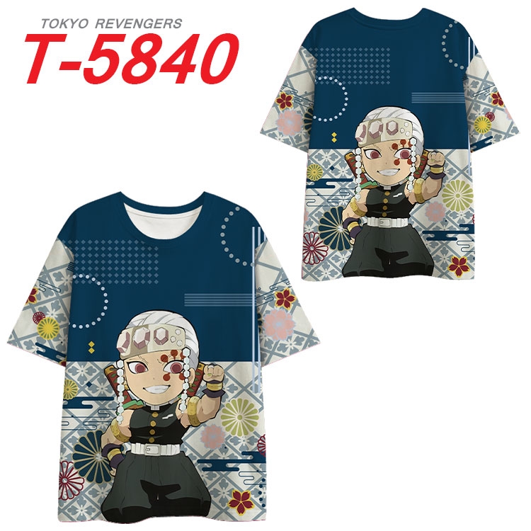 Demon Slayer Kimets Anime Full Color Milk Silk Short Sleeve T-Shirt from S to 6XL