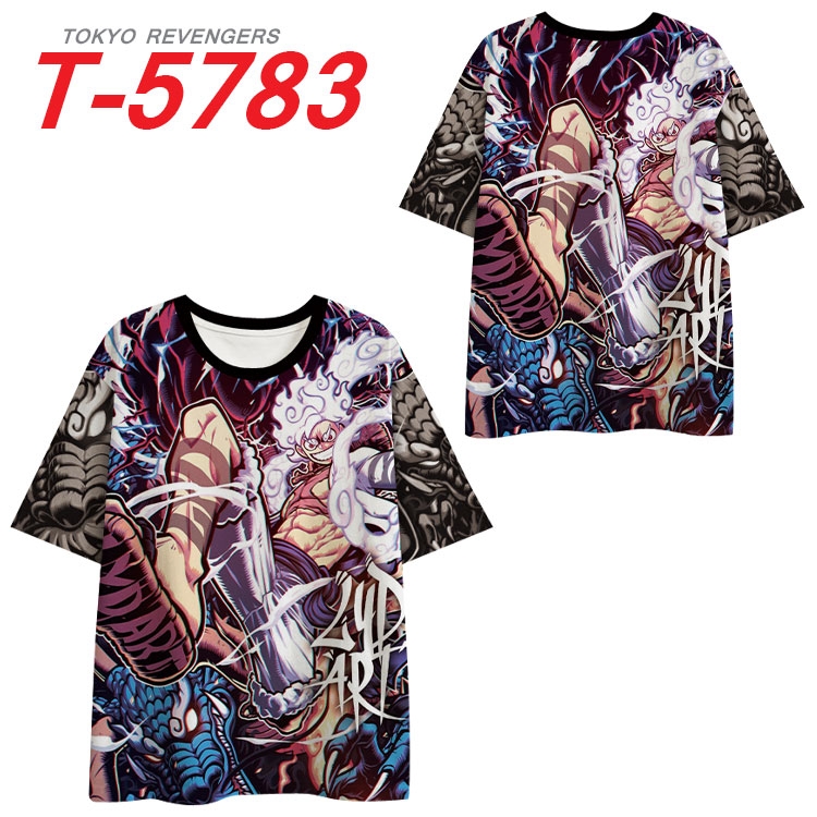 One Piece Anime Full Color Milk Silk Short Sleeve T-Shirt from S to 6XL  T-5783