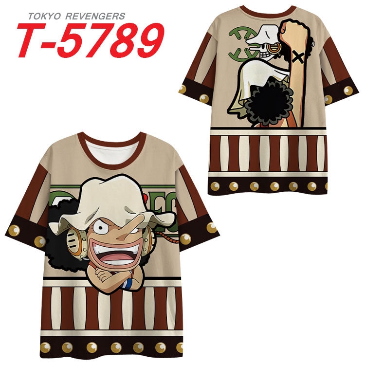 One Piece Anime Full Color Milk Silk Short Sleeve T-Shirt from S to 6XL T-5789