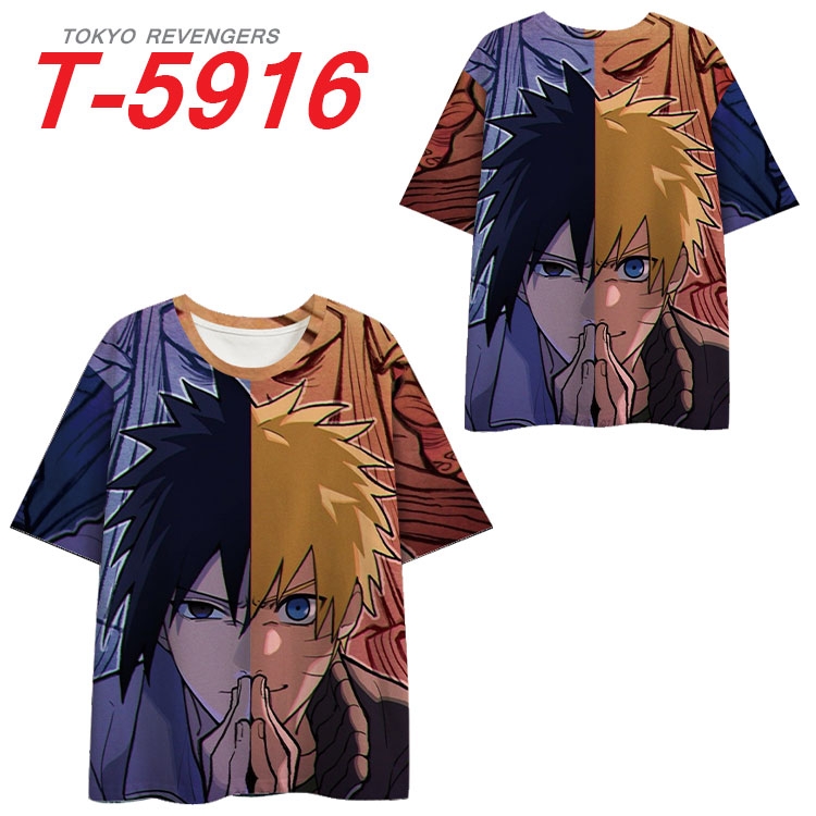 Naruto Anime Full Color Milk Silk Short Sleeve T-Shirt from S to 6XL  T-5916