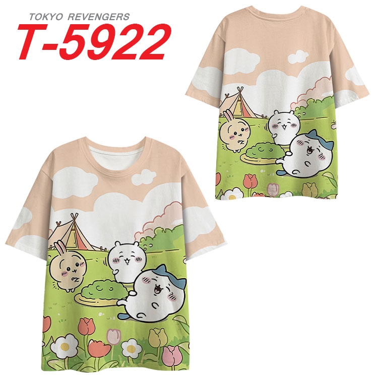 Chiikawa Anime Full Color Milk Silk Short Sleeve T-Shirt from S to 6XL  T-5922