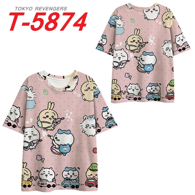 Chiikawa Anime Full Color Milk Silk Short Sleeve T-Shirt from S to 6XL  T-5874